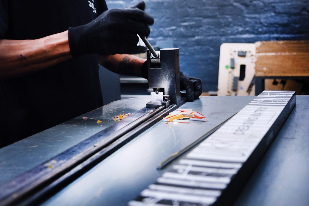 Cutting blades for press closeup